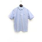 【中古】フレッドペリー FRED PERRY ポロシャツ 異素材 ワンポイント 半袖 M ライトブルー /Z メンズ 【ベクトル 古着】