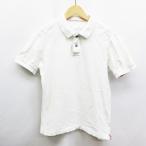 ユニクロ UNIQLO ポロシャツ 半袖 鹿の子 ハーフボタン 綿 コットン 100% M 白 ホワイト系 メンズ【中古】【ベクトル 古着】