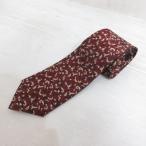 イヴサンローラン YVES SAINT LAURENT 総柄 ネクタイ 剣先9cm ワインレッド ボルドー メンズ