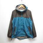 チップトリップ CHIP TRIP ナイロン パーカー ジャケット ブルゾン M 茶×ターコイズブルー バイカラー ジップアップ 裏地付き レディース