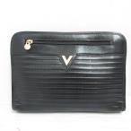  Mario Valentino Mario Valentino MARIO VALENTINO кожа Second клатч чёрный черный Gold цвет металлические принадлежности Logo 