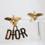 ディオール Dior DIOREVOLUTION ディオレボリューション ピアス 蜂 BEE ビー ロゴ ゴールド色 スタッド 箱 保存袋付き ☆AA★ レディース