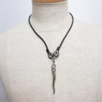 ドルチェ&ガッバーナ ドルガバ DOLCE&GABBANA コルノ ネックレス チョーカー ペンダント レザー シルバー色 黒 アクセサリー ☆AA★