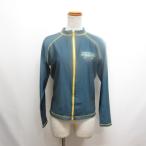  Yamato ya длинный рукав Rush Guard L голубой Zip выше с высоким воротником UV меры морской спорт женский 