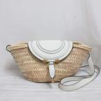 ショッピングchloe クロエ CHLOE MARCIE マーシー マーシィ ショルダー バッグ かご ラフィア レザー バスケット ベージュ ホワイト 白 斜め掛け ☆AA★
