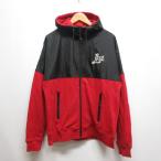 ショッピングLRG エルアールジー LRG 異素材切替え ジップ スウェット パーカー S 赤×黒 メンズ