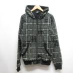 ショッピングLRG エルアールジー LRG スウェット ジップ パーカー 裏起毛 S 黒 ブラック 総柄 メンズ