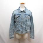 ザラ ZARA ダメージ加工 デニム ジャケット L ブルー ワイド ドロップショルダー ジージャン Gジャン ストレッチ レディース