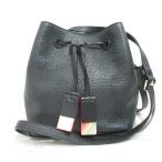 ショッピングポールスミス ポールスミス PAUL SMITH レザー ショルダー バッグ 斜め掛け 巾着 黒 ブラック 本革 裏地付き レディース