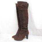 ブリジットバーキン Bridget Birkin ムートン ニーハイ ロング ブーツ 22.5cm 茶 ブラウン スエード ボア 靴 シューズ レディース