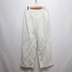 ユニクロ UNIQLO リネンブレンド タック ワイド パンツ L オフホワイト レディース