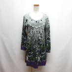  не использовался товар park девушка PARK GIRL цветок принт длинный рукав One-piece M серый цветочный принт гонки * украшен блестками оборудование орнамент с биркой женский 