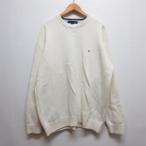 ショッピングHILFIGER トミーヒルフィガー TOMMY HILFIGER クルーネック コットン ニット セーター XL 白 ホワイト 正規品 メンズ