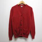 ユニクロ UNIQLO プレミアムラム Vネック ニット カーディガン ウール100％ M 赤 レッド メンズ