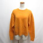 ユニクロ UNIQLO 美品 プレミアムラム クルーネック セーター ニット XL イエロー レディース