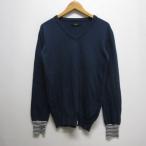  azur bai Moussy AZUL by moussy длинный рукав V шея вязаный cut and sewn S темно-синий шелк . мужской 