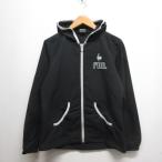  Le Coq s Porte .fle coq sportif спорт одежда тонкий Parker жакет M чёрный черный QB-575293 капот Zip выше кромка do Lost 