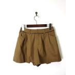  Untitled UNTITLED юбка-брюки шорты шерсть кожа трубчатая обводка tuck S Camel женский 