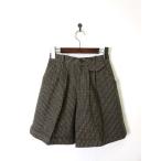 GAZON юбка-брюки шорты шерсть в клетку S Brown чай хаки серый женский 