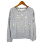 vero phone naRe.Verofonna футболка тренировочный цветочный узор biju- длинный рукав M 38. серый белый белый желтый желтый женский 