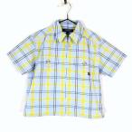 ショッピングチェックアップ バーバリー BURBERRY シャツ ジャケット 半袖 ノバチェック柄 ロゴ 刺繍 ジップアップ 100A 水色 黄色 グレー 国内正規品 美品