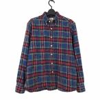 ユニフォームエクスペリメント uniform experiment シャツ ネルシャツ ボタンダウン 星 スター チェック柄 長袖 M 1 紺 赤 国内正規品