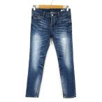 Michel Klein MICHEL KLEIN Denim брюки джинсы тонкий повреждение woshu обработка стрейч S 36 индиго голубой женский 