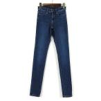  Uniqlo UNIQLO Denim брюки джинсы обтягивающий тонкий Ultra стрейч 22 индиго голубой женский 