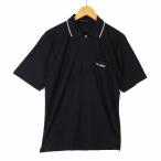 энергия Bill toPOWER BILT Golf рубашка-поло dry сетка половина Zip Logo вышивка распределение цвета скорость .. пот короткий рукав L чёрный черный белый мужской 