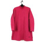 WIND 三峰 ルームウエア パジャマ チュニック 長袖 ハイネック 裏起毛 ロゴ 刺繍 L 杢 ピンク レディース
