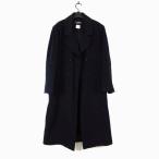 シャネル CHANEL 97A ヴィンテージ コート ロングコート ダブル チェスター ココマーク ボタン ウール M 38 ダークネイビー 国内正規品