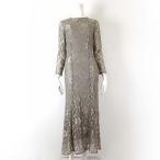 ショッピング結婚式 ワンピース 未使用品 BEAUTIFLY MANON DESIGN ワンピース ドレスワンピース ロング 総レース 長袖 S グレー 美品 パーティー 謝恩会 結婚式