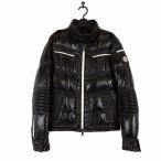ショッピングmoncler モンクレール MONCLER ダウン BERRIAT ライダース ダウンジャケット レア 希少 ロゴ 刺繍 ジップアップ S 1 黒 ブラック メンズ