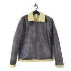 ザラマン ZARA MAN ムートンジャケット B-3 フライトジャケット フェイクムートン ジップアップ L グレー 美品 メンズ