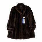 サガミンク SAGA MINK NANAWA FUR 毛皮 コート ミンク リアルファー L 11 ダークブラウン こげ茶色 タグ付 美品 レディース
