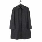 プラダ PRADA イタリア製 コート ステンカラーコート ウール 起毛 アウター M 42 杢 チャコールグレー レディース