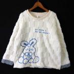 FASHION3 пижама одежда для дома боа моти .. тянуть over контрольно-измерительный прибор рисунок заяц вышивка распределение цвета длинный рукав L off белый многоцветный женский 