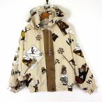 ショッピングhardy ハーディエイミス HARDY AMIES ジャケット ブルゾン 中綿 パデット フード ロゴ 総柄 フェイクスエード 切替 ジップアップ L 3 ベージュ