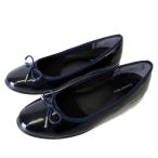 fwalakfuwaraku балетки low каблук туфли-лодочки эмаль широкий 25.0cm EEE темно-синий темно-синий большой размер обувь обувь обувь прекрасный товар 