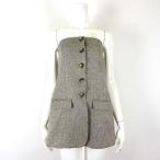  H &amp; M H&amp;M выпуск EDITION твид бюстье bare top tops передний кнопка XS. Brown маленький размер женский 