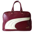  Puma PUMA Vintage сумка "Boston bag" кожа retro рисунок красный красный off белый портфель сумка портфель редкость редкий мужской женский 