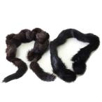  норка мех пелерина muffler защита горла "neck warmer" 2 шт. комплект чёрный черный темно-коричневый прекрасный товар натуральный мех MINK женский 