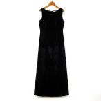  Efini INFINE платье One-piece велюр шелк длинный maxi безрукавка M 9 чёрный черный женский 