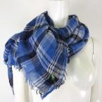 ポロ ラルフローレン POLO RALPH LAUREN ストール ショール マフラー スカーフ コットン チェック柄 ロゴ 刺繍 青 ブルー 紺 ネイビー