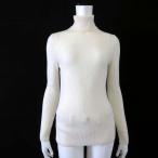 ユニクロ UNIQLO エクストラ ファインメリノ リブ タートルネック セーター ニット ウール 長袖 L アイボリー レディース