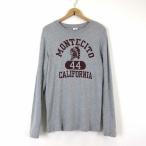 チャンピオン CHAMPION Tシャツ カレッジ カットソー ロンT 長袖 L 杢 ダークグレー エンジ 国内正規品 美品 メンズ