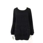  HusHush HusHusH вязаный туника свитер ламе тень окантовка стрейч длинный рукав L 3 чёрный черный серебряный женский 