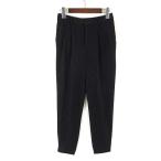  Uniqlo UNIQLOdore-p брюки-джоггеры полоса tuck .. чувство ... стрейч S чёрный черный off белый женский 