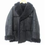 ケミット kemit ムートン コート ジャケット カシミヤゴート 最高級 毛皮 ファー ネイビー 濃紺 F 0328 IBO51 メンズ