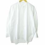 マチャット MACHATT 近年モデル バンドカラー シャツ 長袖 ゆったり オーバーサイズ 白 F 0408 IBO51 レディース